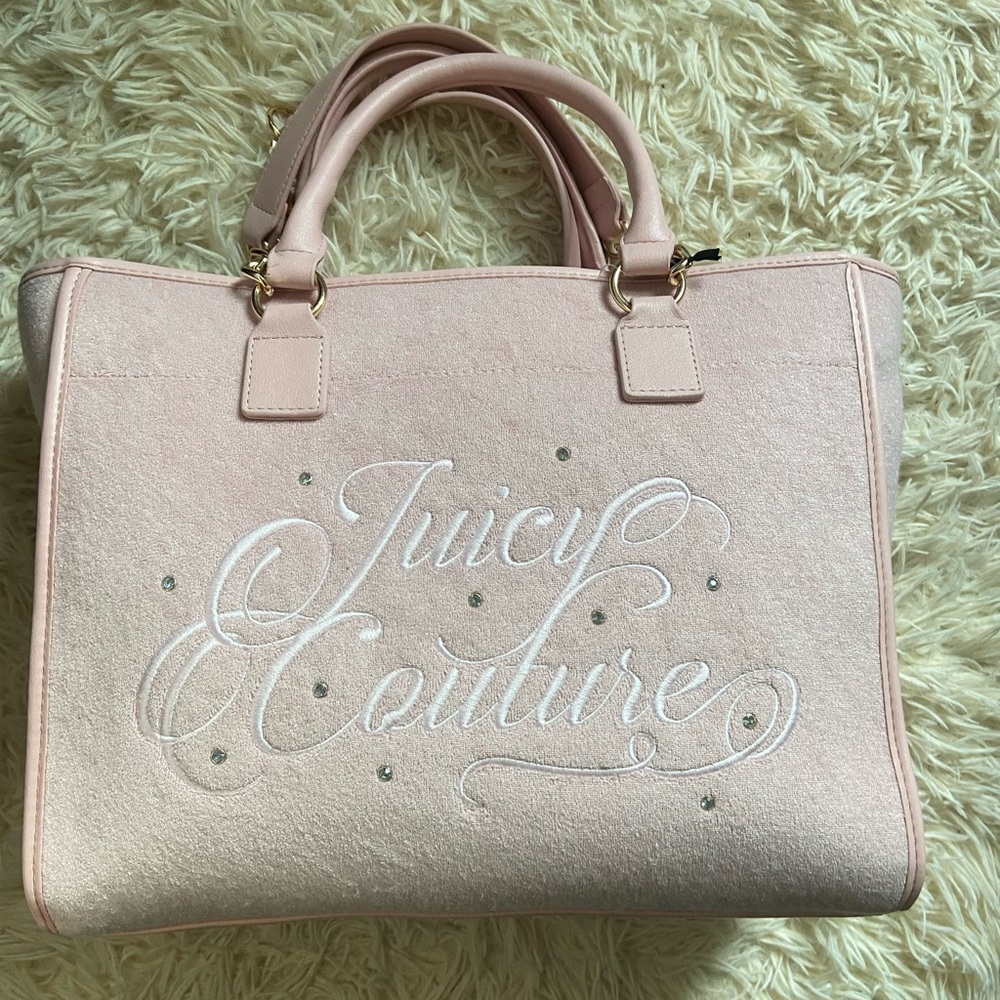 Baby pink juicy couture embroidered bag